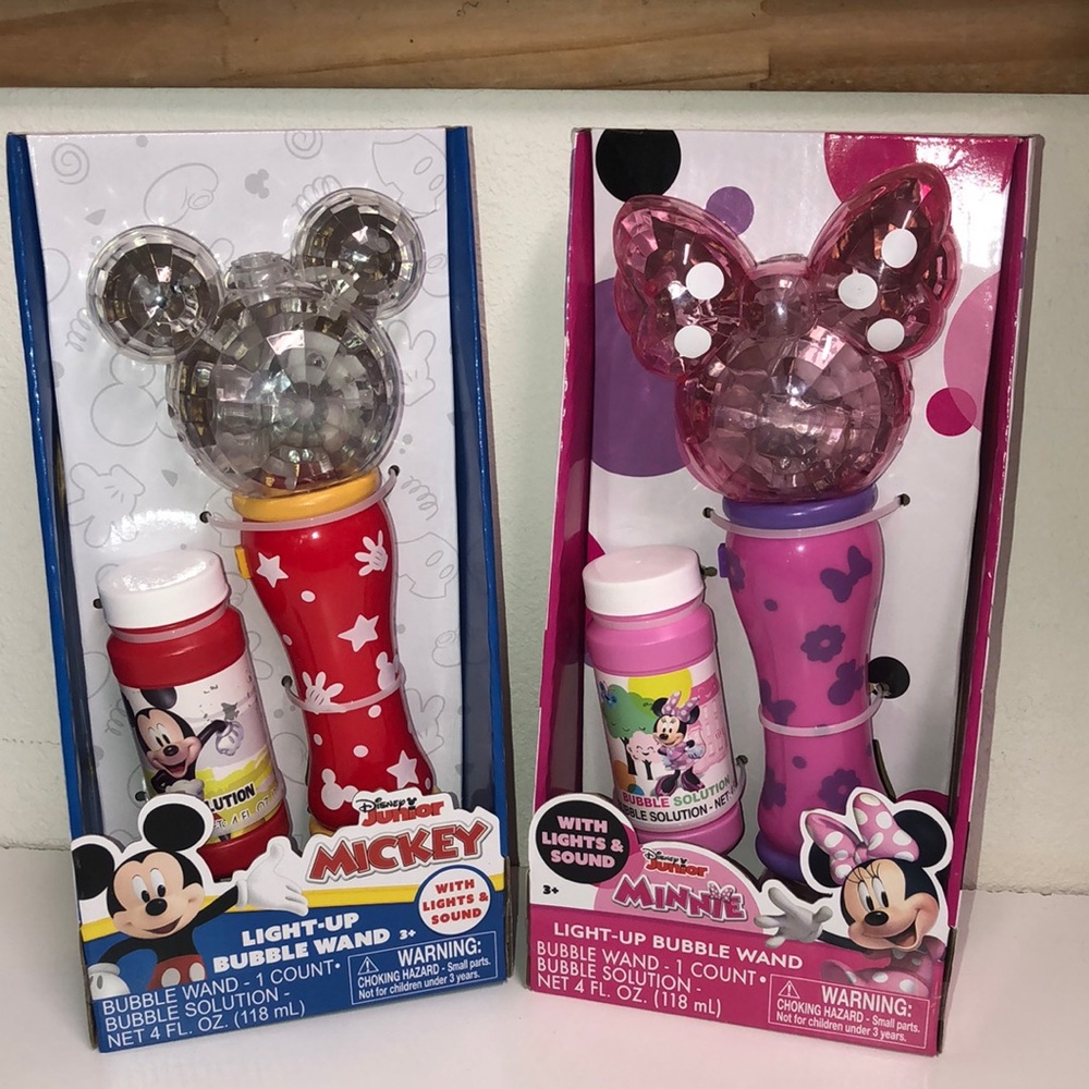 Minnie and Mickey  light up bubble wand ( new )
